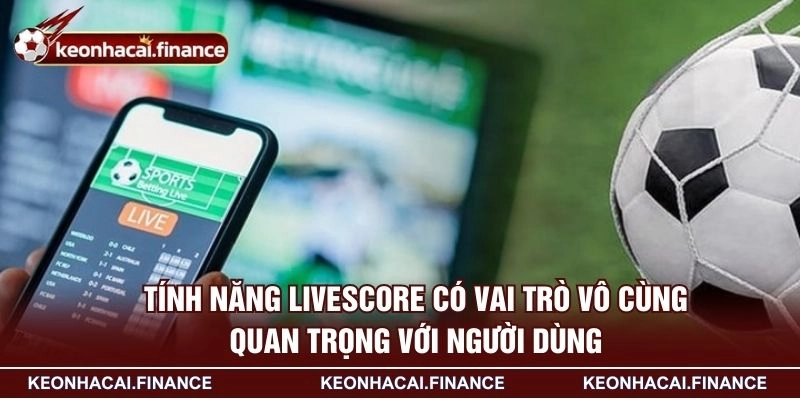 Tính năng livescore có vai trò vô cùng quan trọng với người dùng